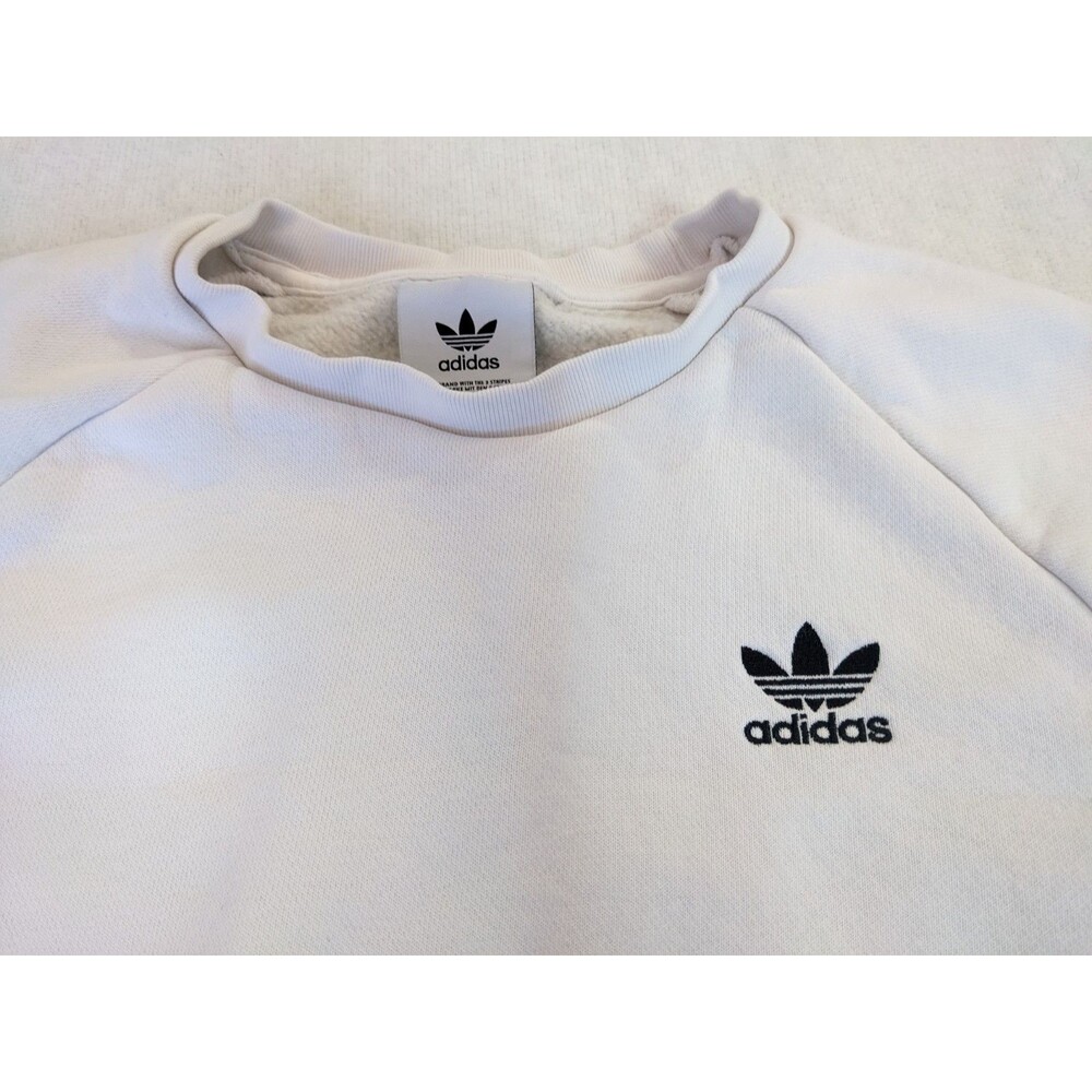Adidas Women's Originals Trefoil 2 Set Crewneck Sweatshirts Black & White Large - Picture 3 of 7